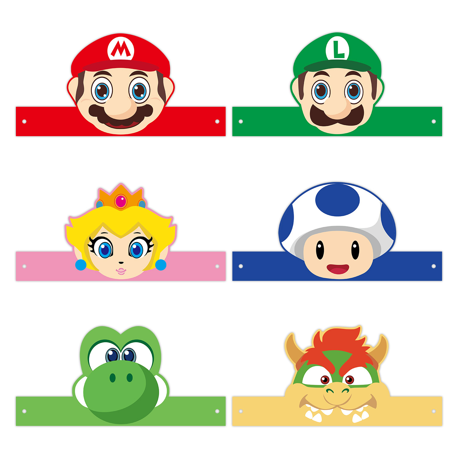 Super Mario anime Paper cap  60pcs (10 of each)