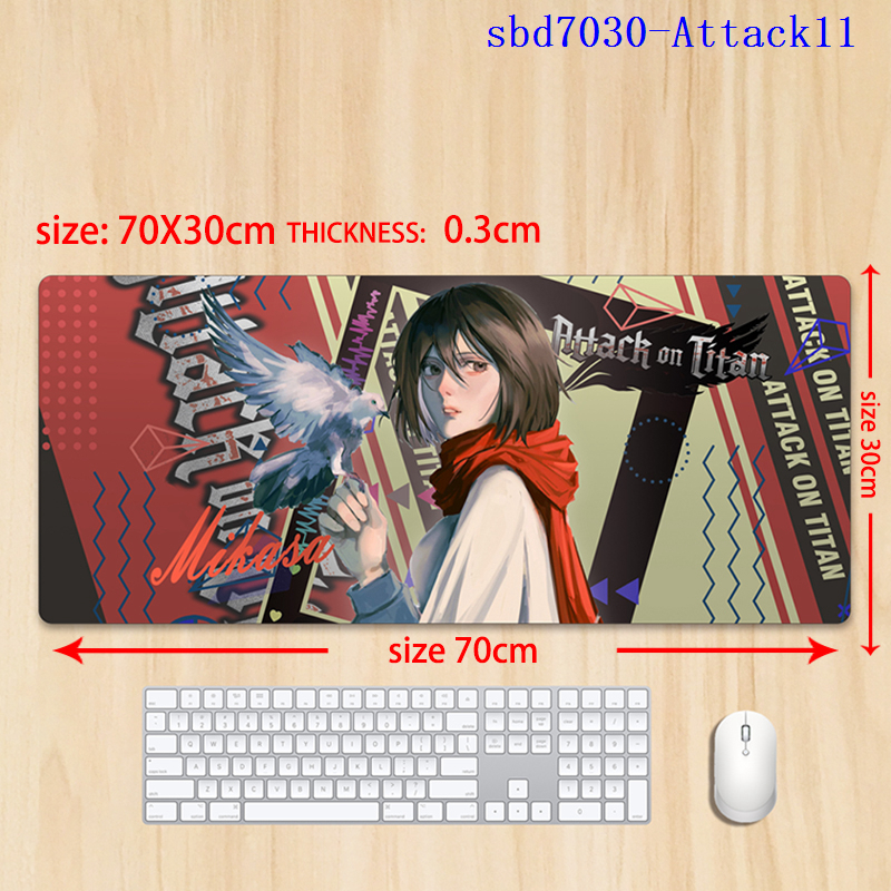 Attack on Titan anime mouse pad 70*30*0.3cm（lockrand）