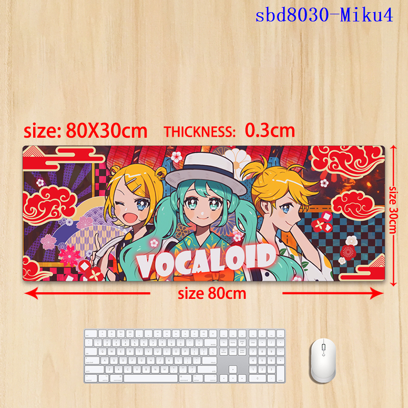 Hatsune Miku anime mouse pad 80*30*0.3cm（lockrand）