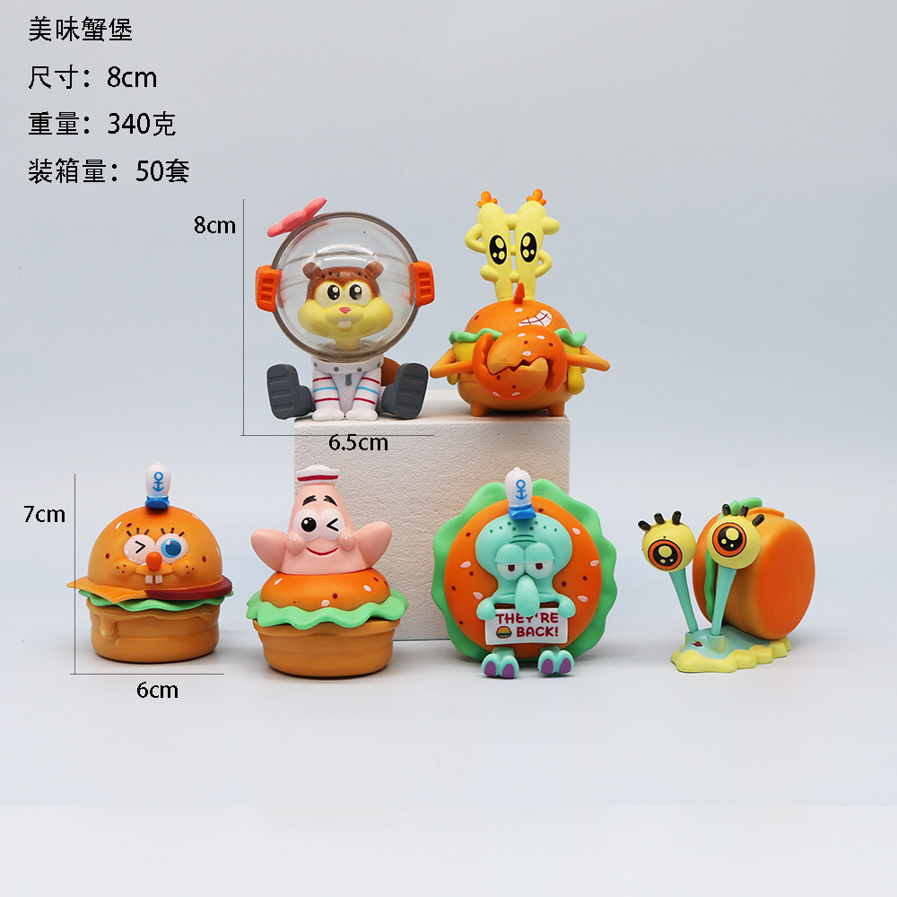 SpongeBob anime  figure 8cm 6 pcs a set