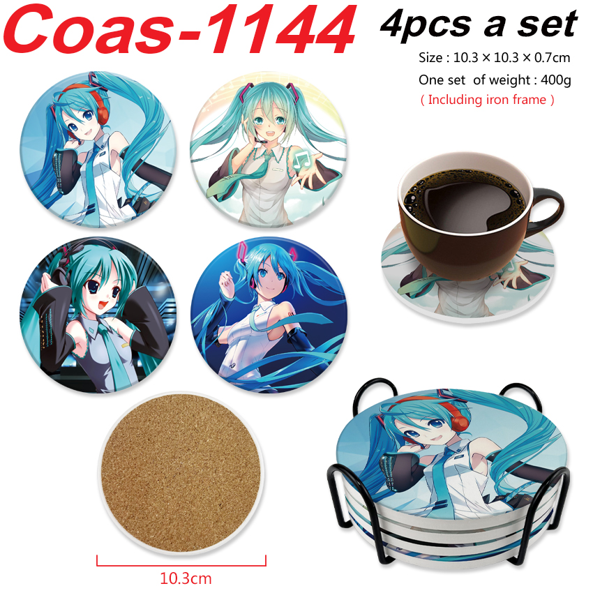 Hatsune Miku anime coaster 4pcs a set