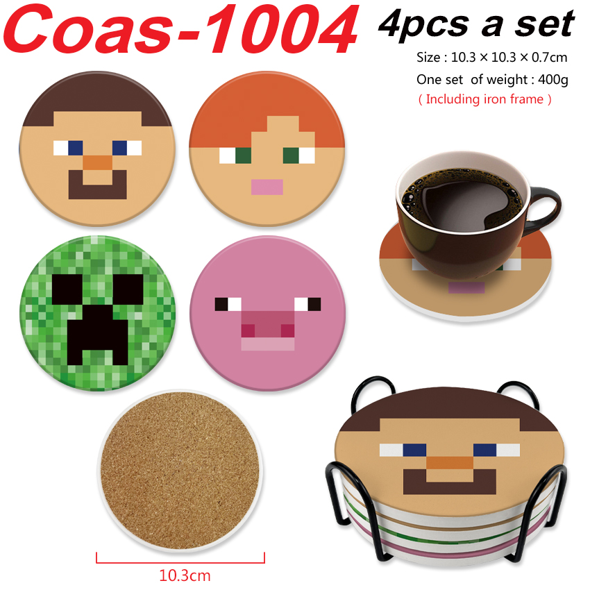 Minecraft anime coaster 4pcs a set