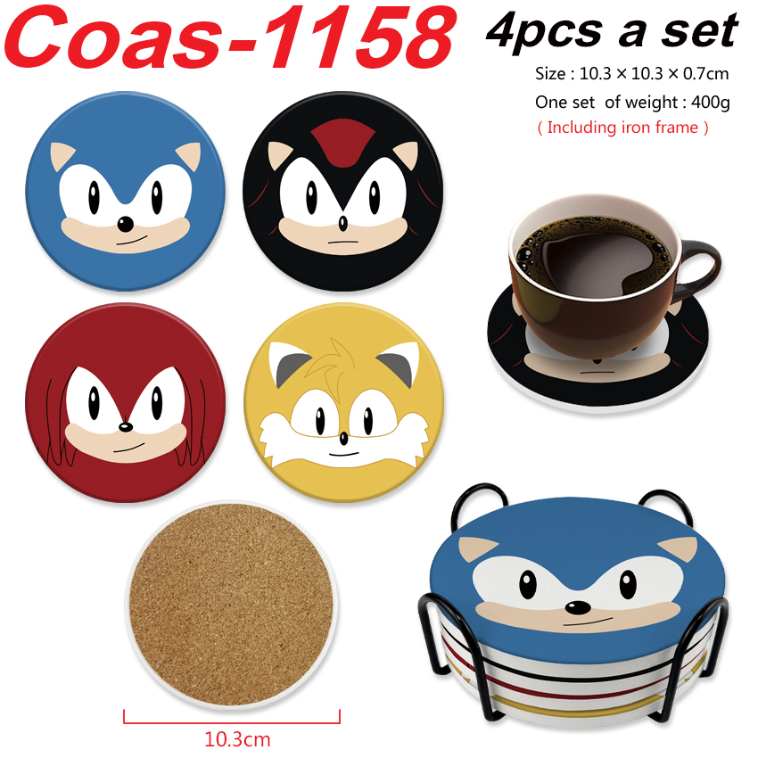 Sonic anime coaster 4pcs a set