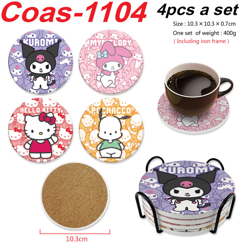 Kuromi anime coaster 4pcs a set