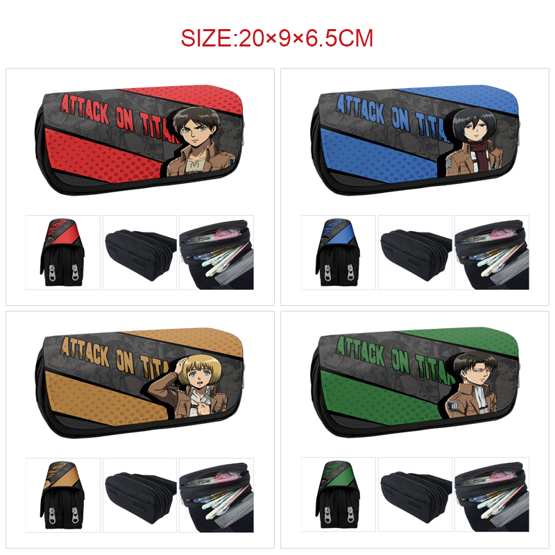 Attack on Titan anime pencil bag 20*9*6.5cm