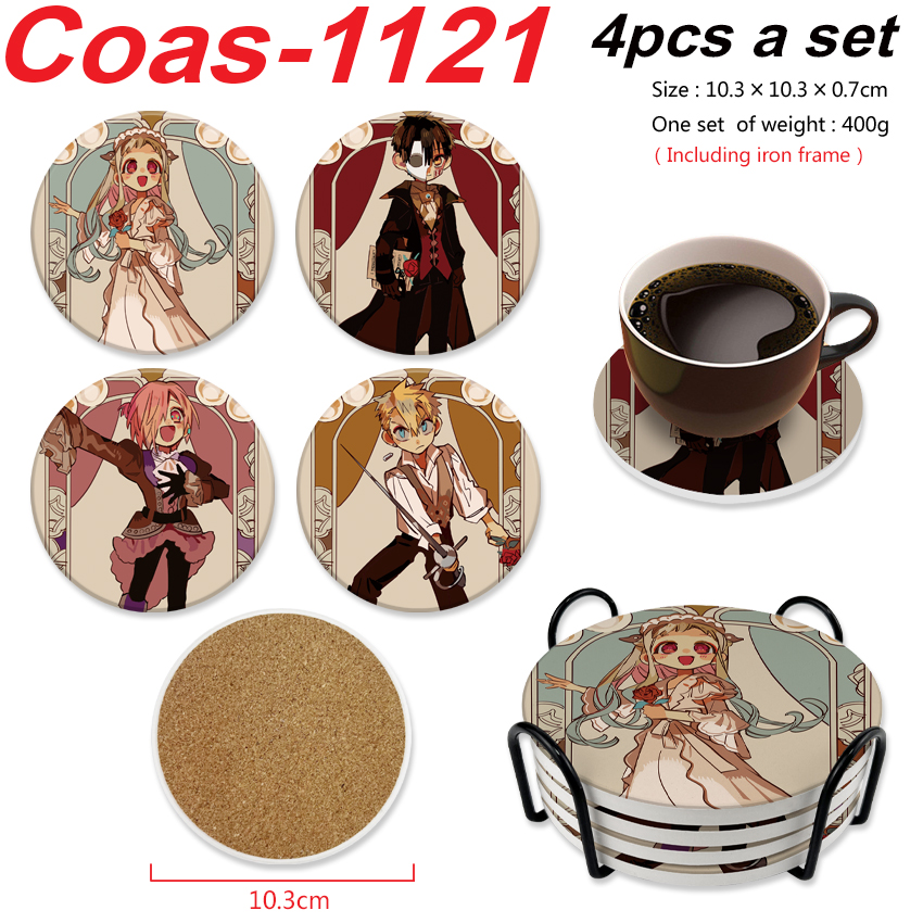 Toilet-bound hanako-kun anime coaster 4pcs a set