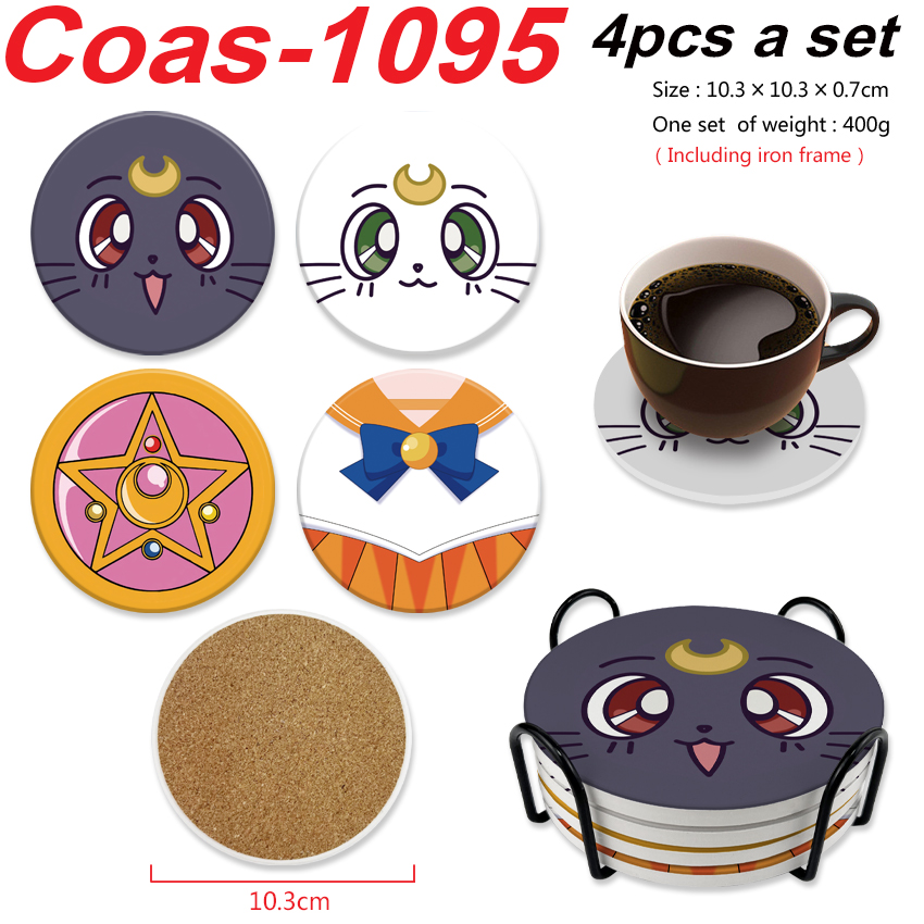 Sailor Moon Crystal anime coaster 4pcs a set