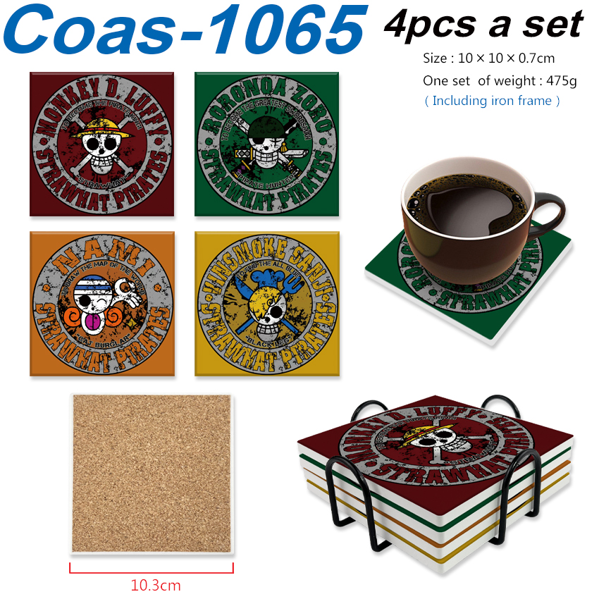 One Piece anime coaster 4pcs a set