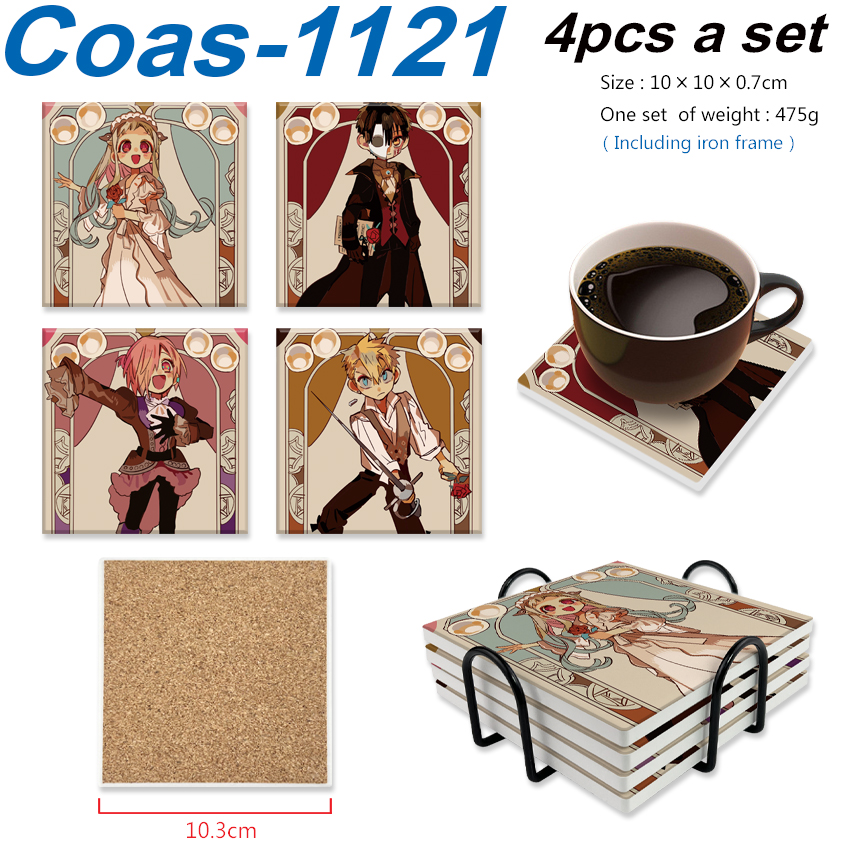 Toilet-bound hanako-kun anime coaster 4pcs a set