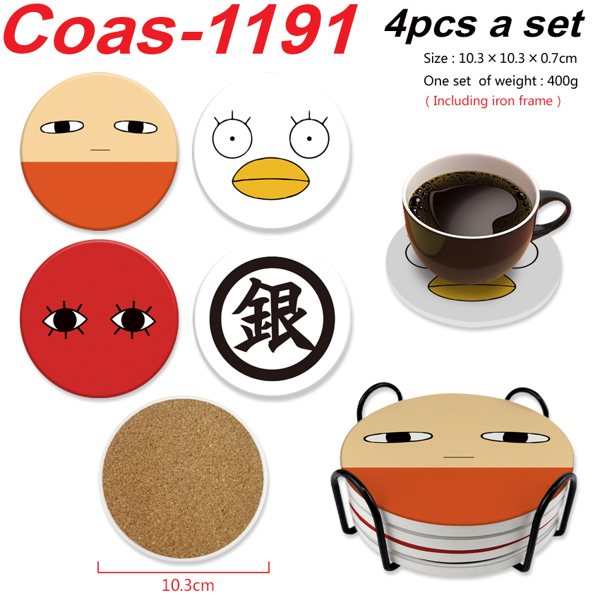 Gintama anime coaster 4pcs a set