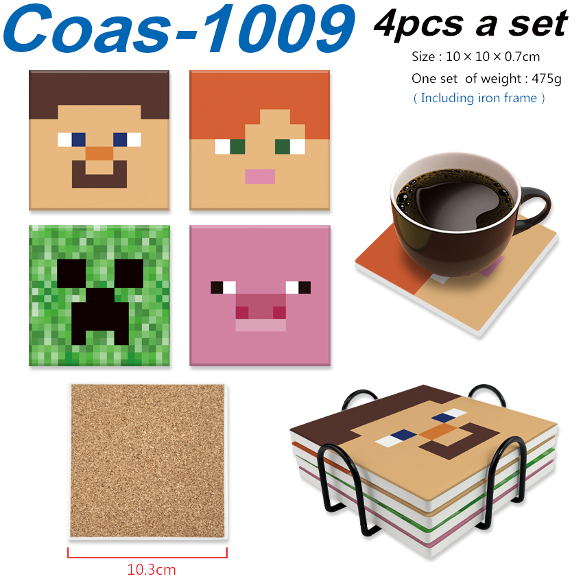 Minecraft anime coaster 4pcs a set