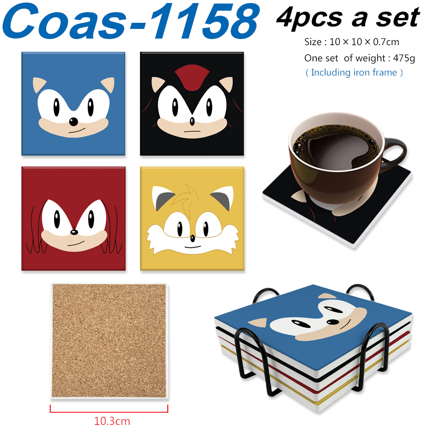 Sonic anime coaster 4pcs a set