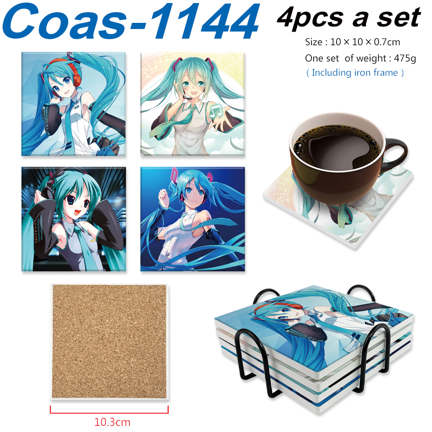 Hatsune Miku anime coaster 4pcs a set