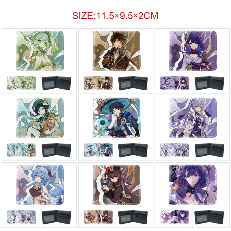 Genshin Impact anime wallet 11.5*9.5*2cm