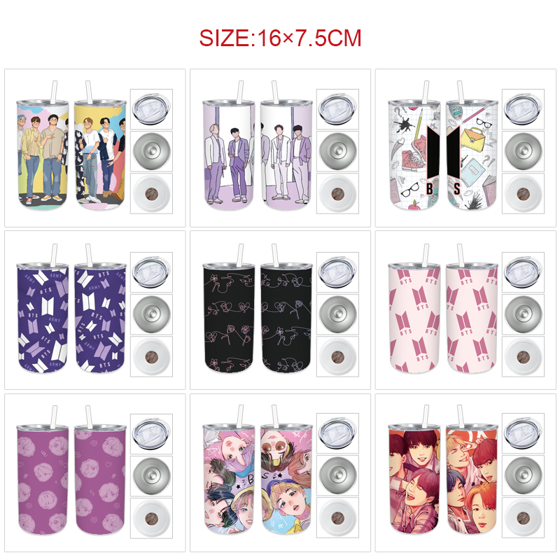 BTS anime vacuum cup