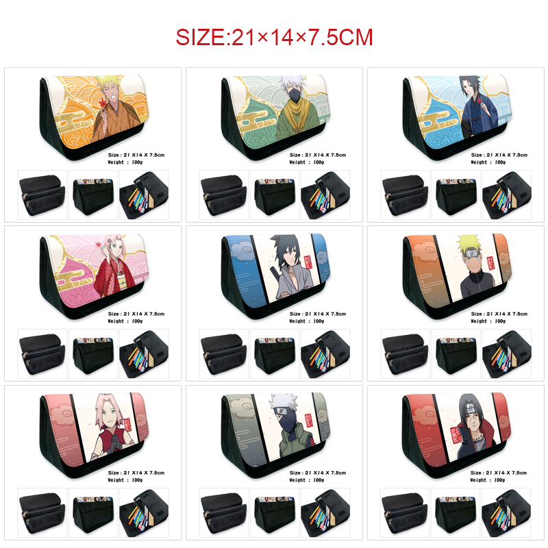 Naruto anime pencil bag 21*14*7.5