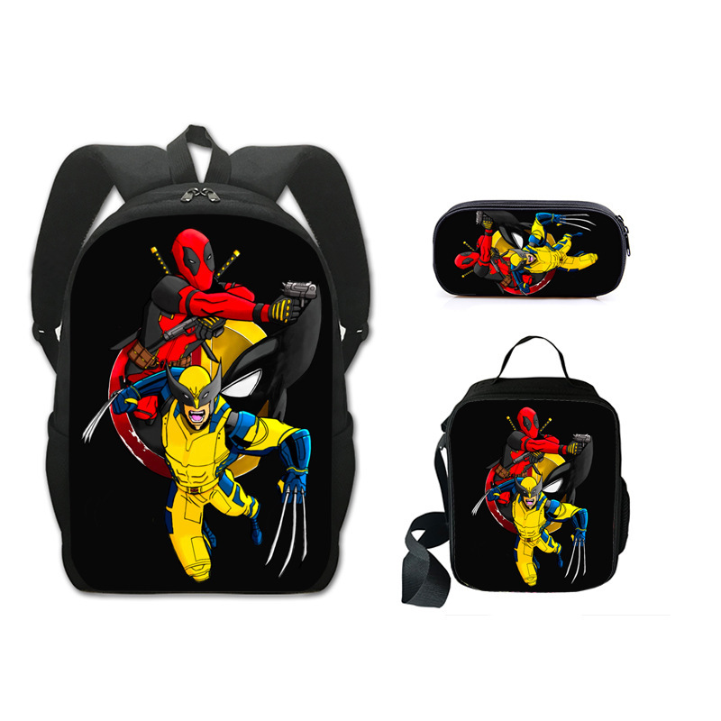 Deadpool anime Backpack+ lunch bag+pencil bag