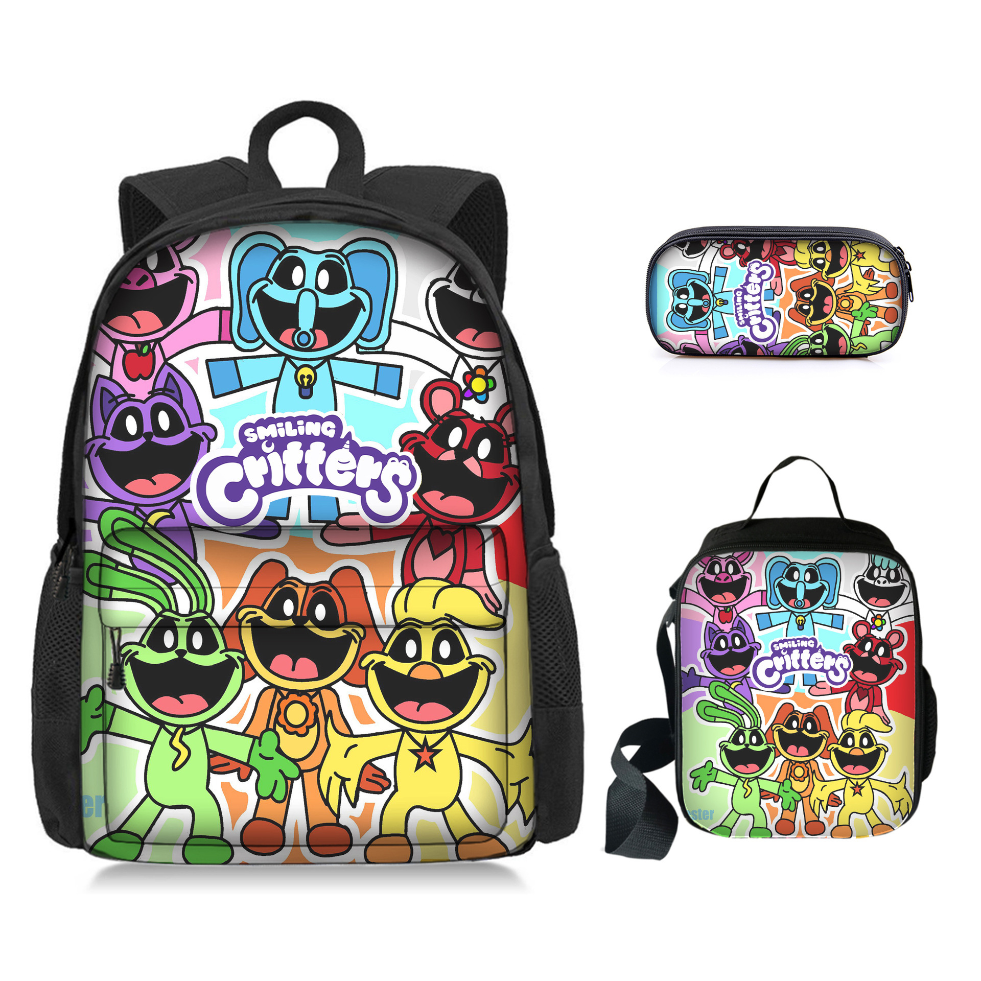 Poppy playtime anime Backpack+ lunch bag+pencil bag