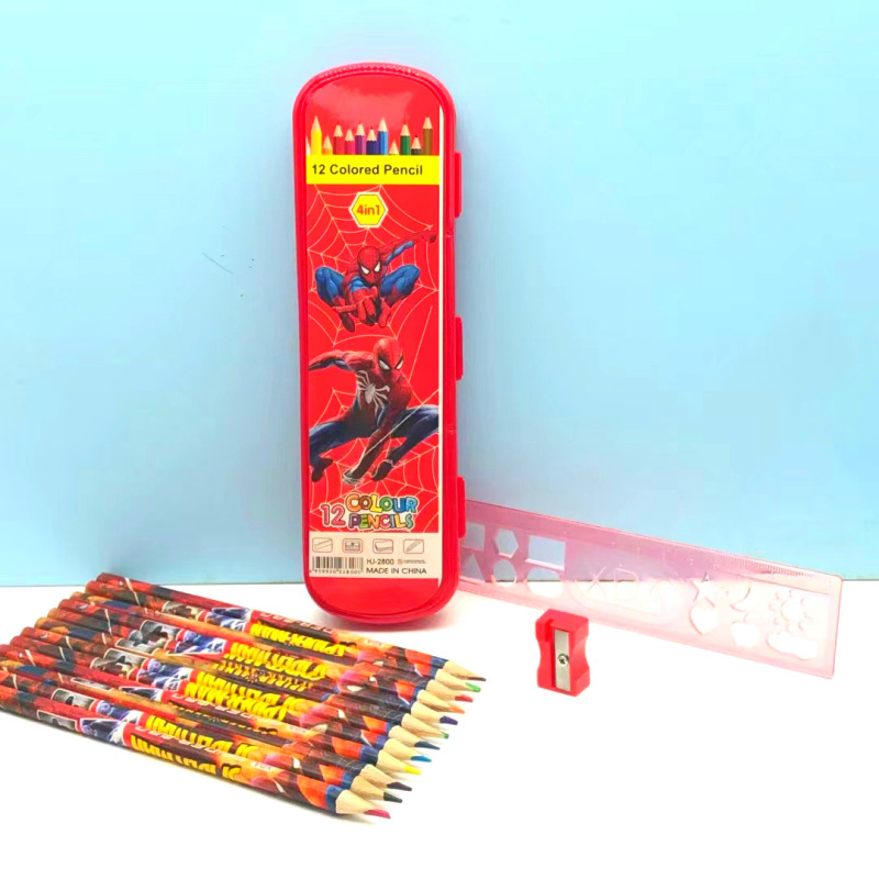 spider man anime colored pencil set