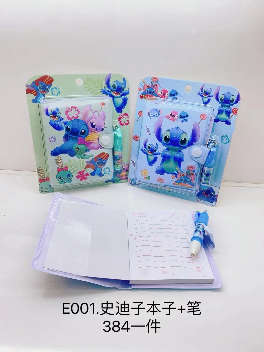 stitch anime notebook with pen set  16 pcs a set