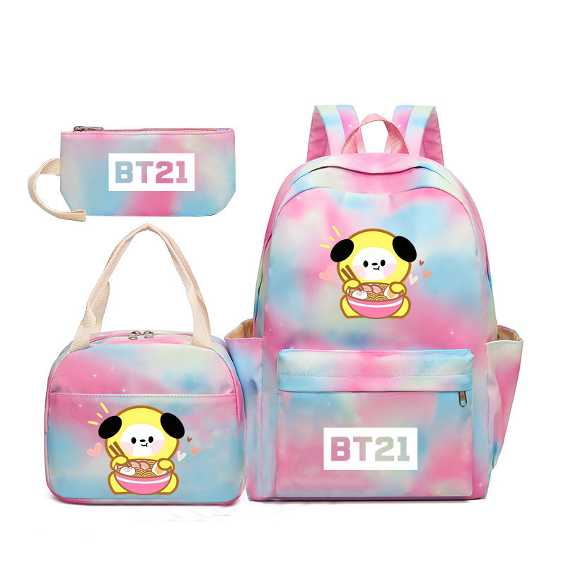 BTS anime Backpack 3pcs a set