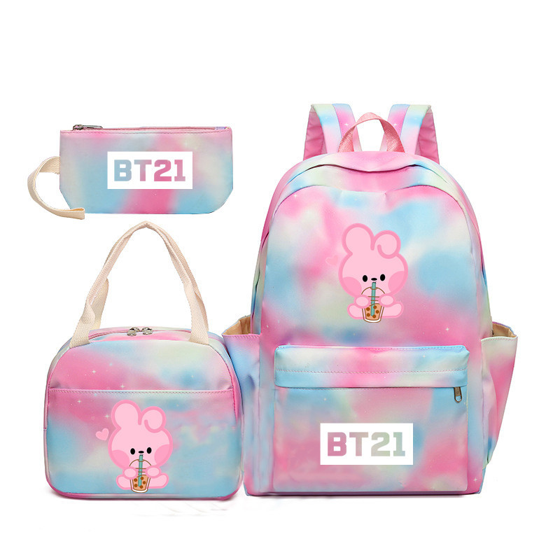 BTS anime Backpack 3pcs a set