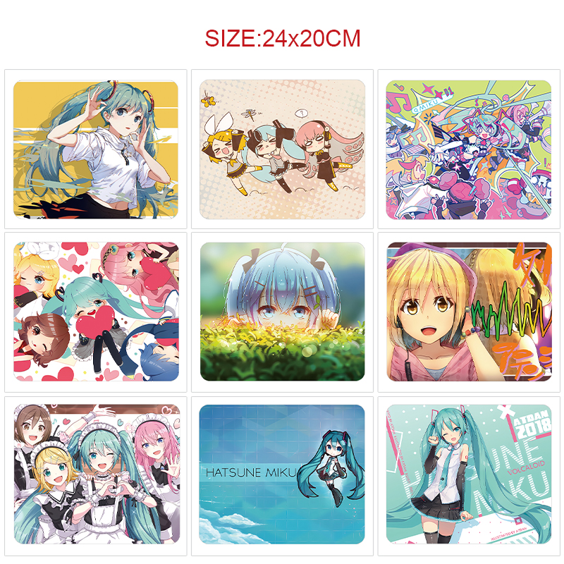 Hatsune Miku anime Mouse pad 24*20cm 5pcs a set