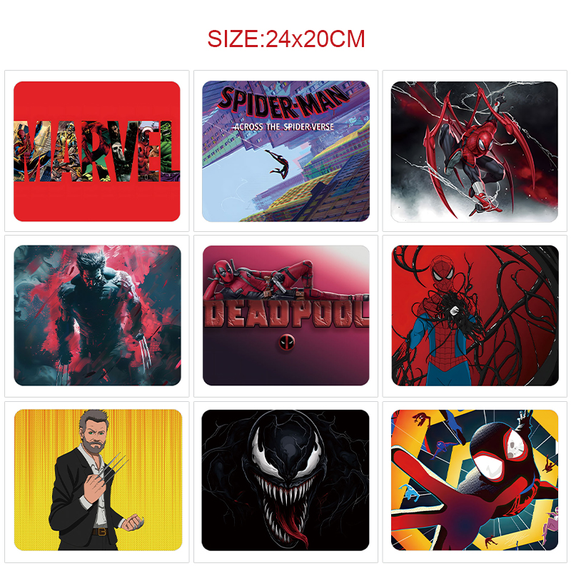 Avengers piece anime Mouse pad 24*20cm 5pcs a set