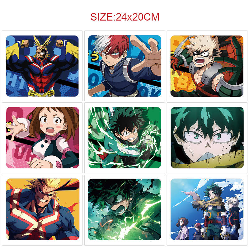 My hero academia anime Mouse pad 24*20cm 5pcs a set