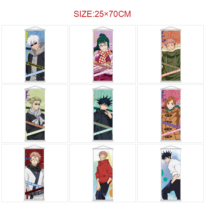 jujutsu kaisen anime wallscroll 25*70cm price for 5 pcs