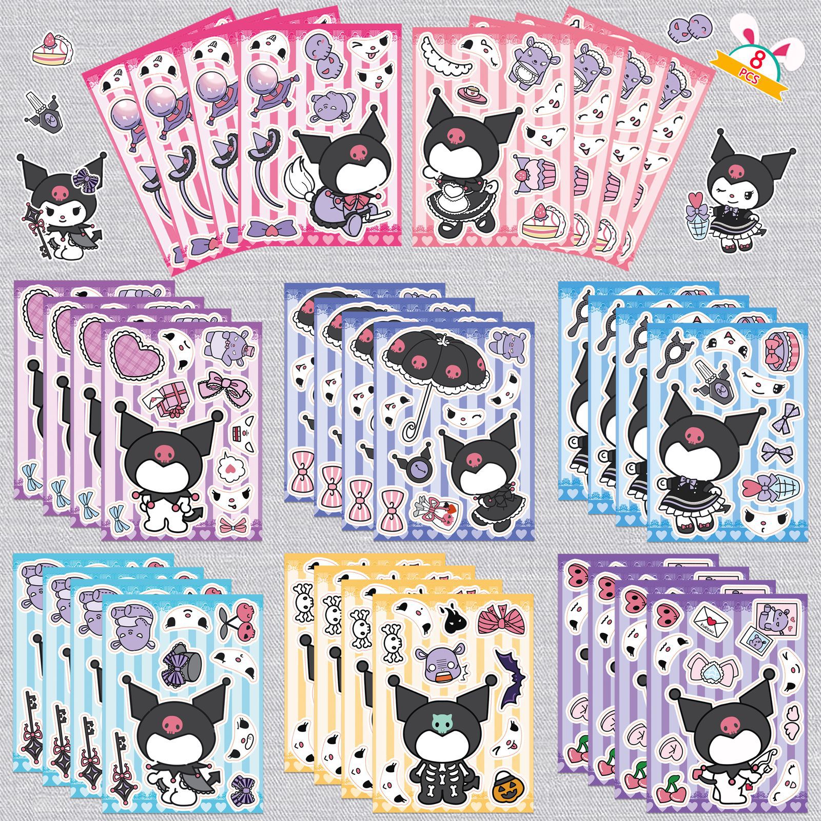 Kuromi anime DIY sticker price for 8pcs