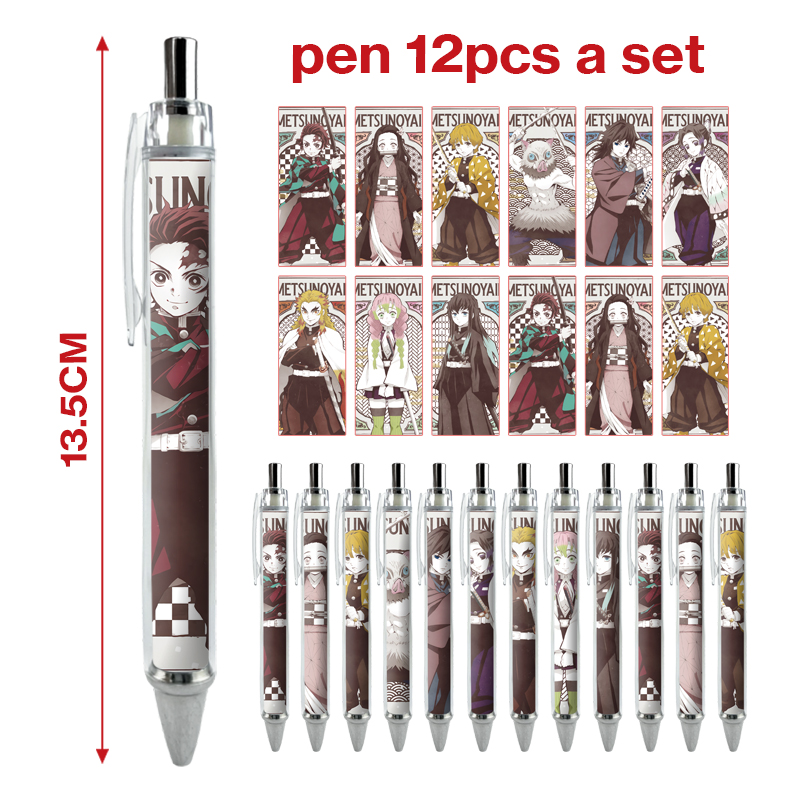 Demon slayer kimets anime pen 12 pcs a set