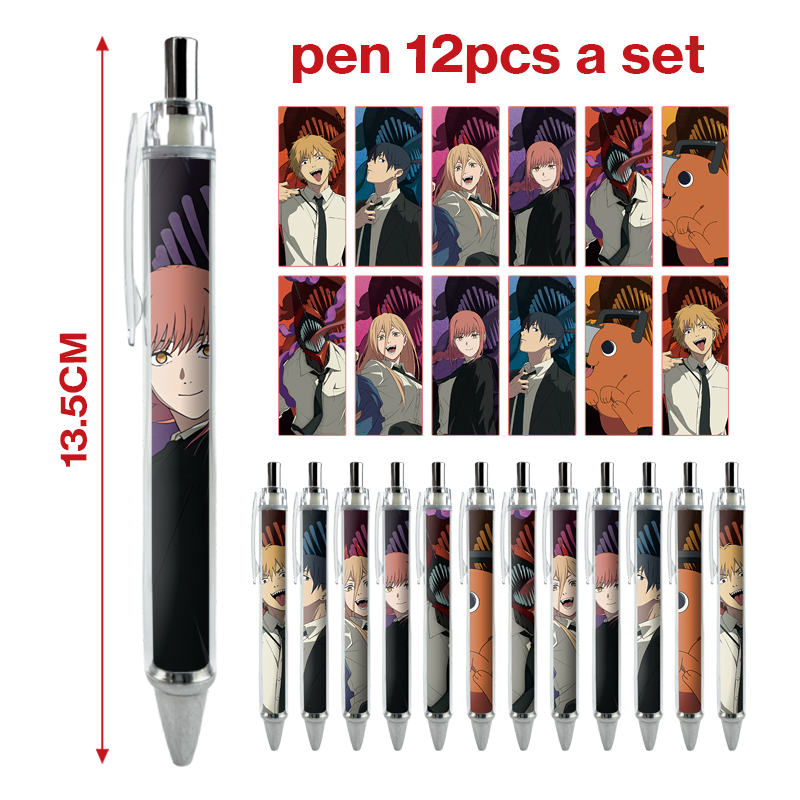 chainsaw man anime pen 12 pcs a set