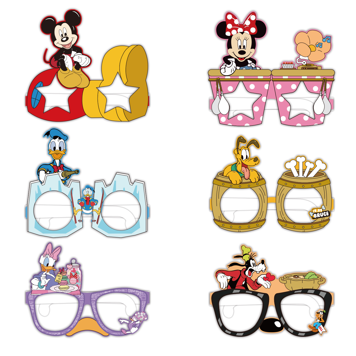 Disney anime Paper glasses 120pcs