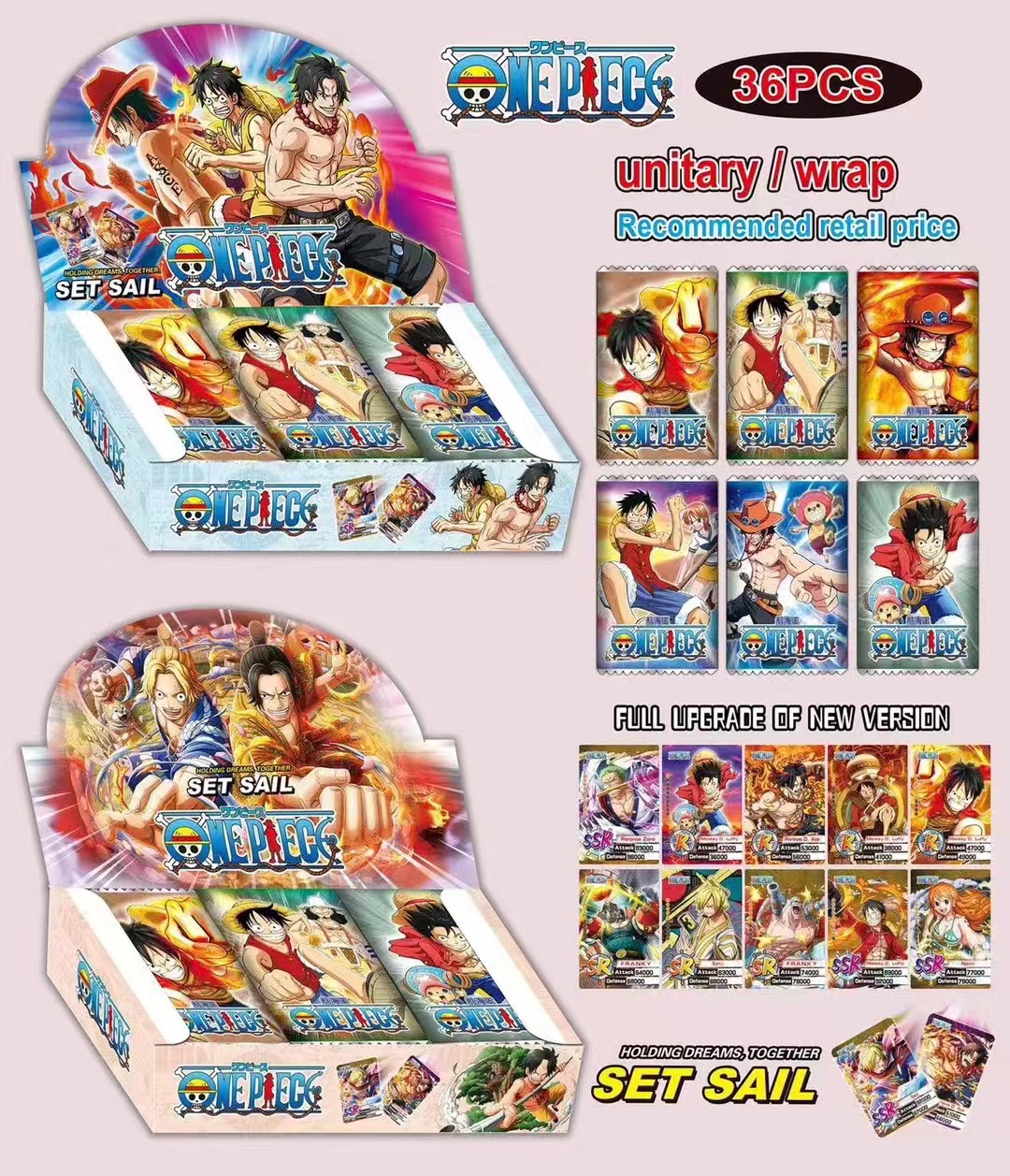 One Piece anime card 36pcs