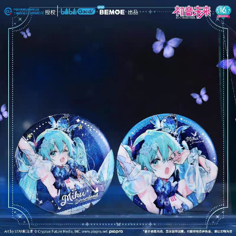 Hatsune Miku anime pin 58mm