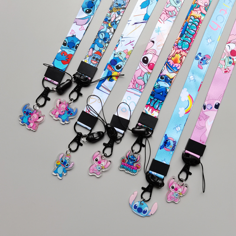 stitch anime lanyard phonestrap