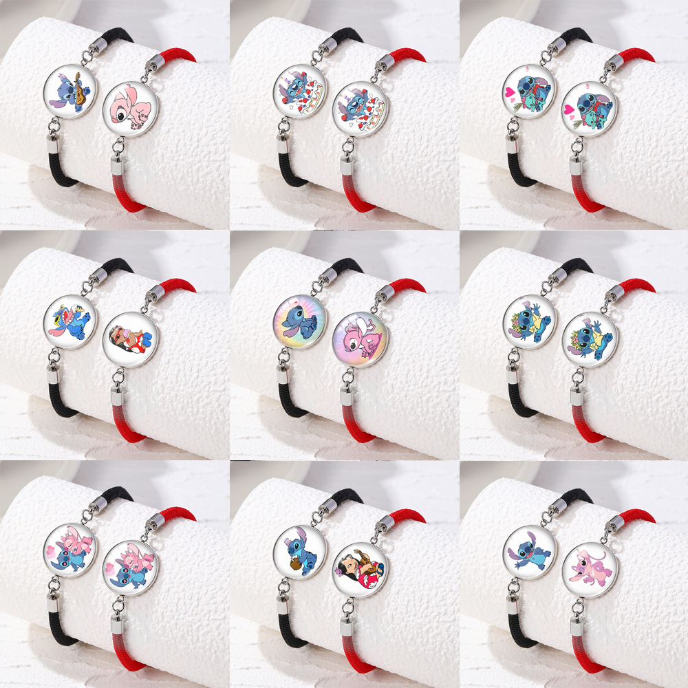 stitch anime bracelet set