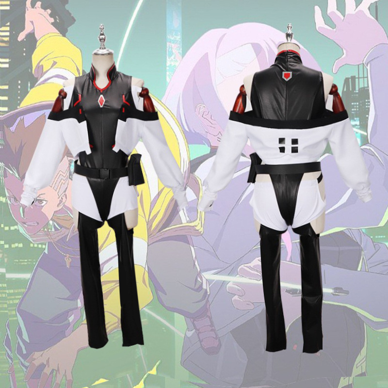 cyberpunk edgerunners anime cosplay clothing set+wig