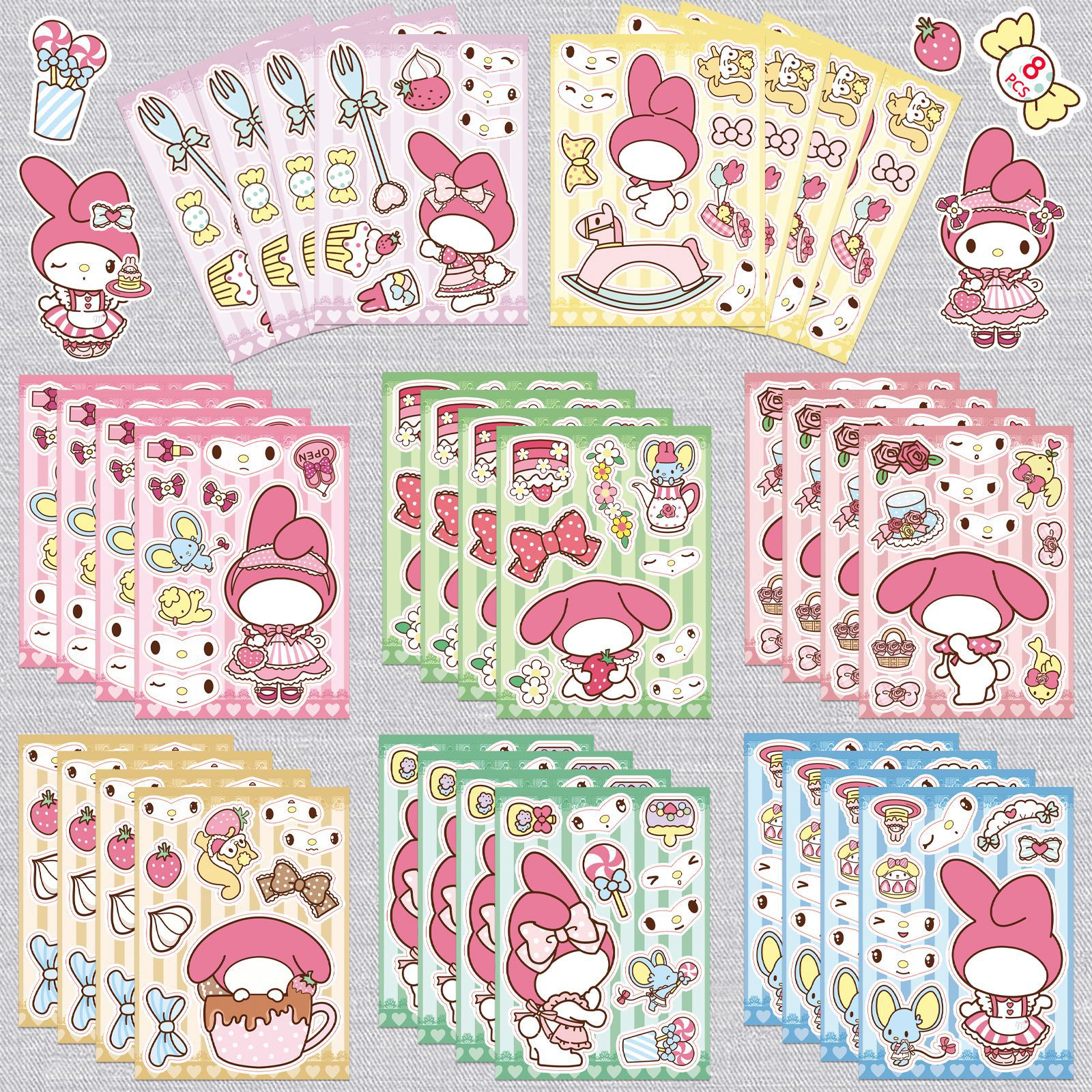 Kuromi anime DIY sticker price for 8pcs