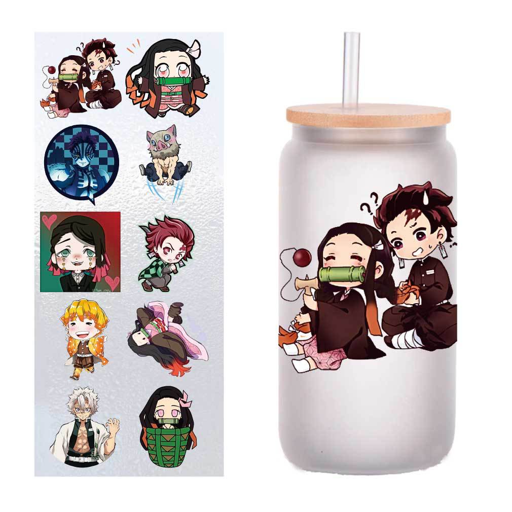 Demon slayer kimets anime glass cup stickers 10.16*10.16cm