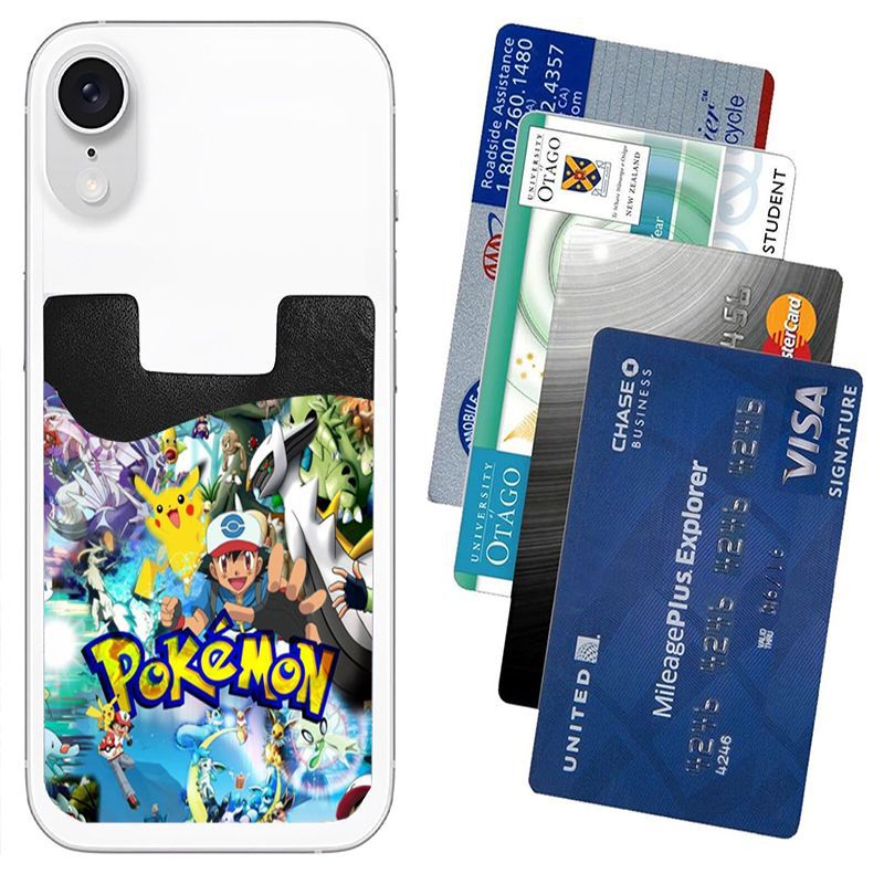 Pokemon anime mobile phone back cover with ID card holder 9.7cm*6.6cm*1.0cm