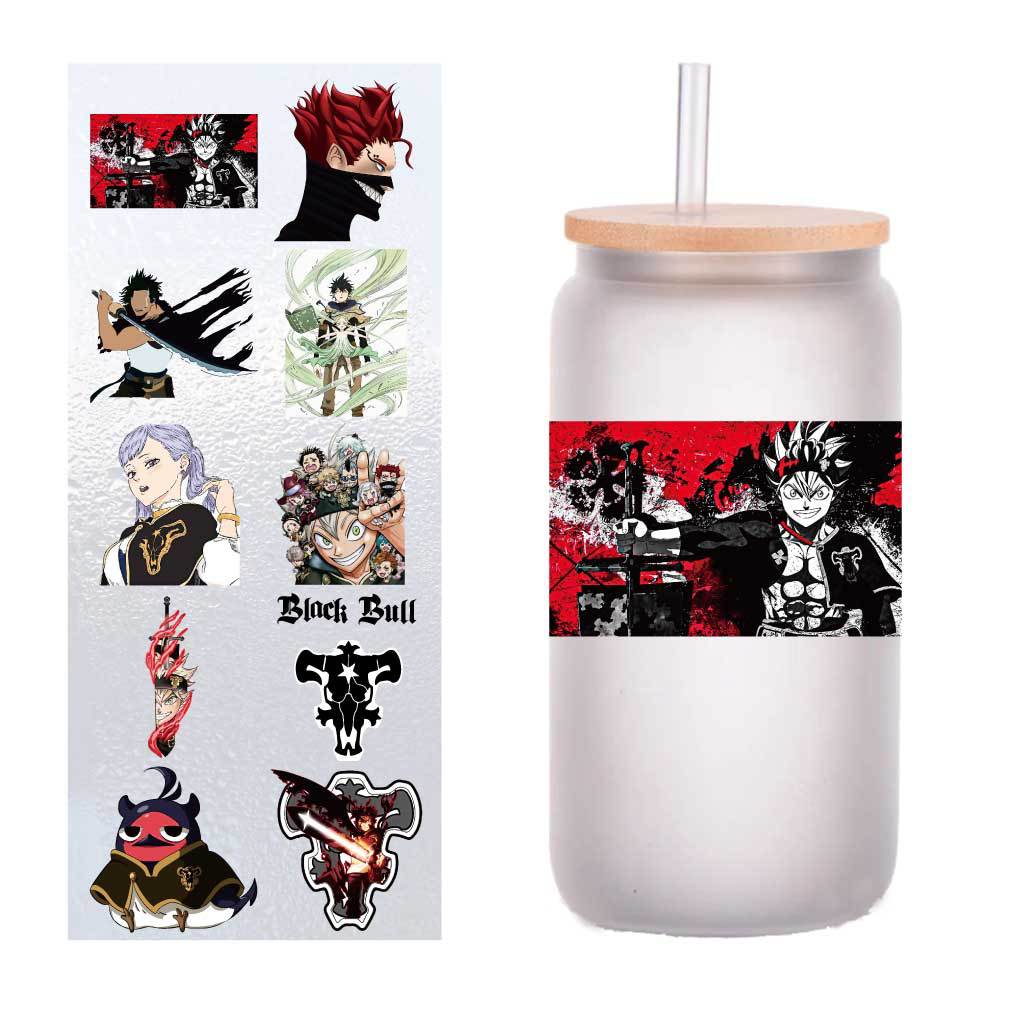 Black Clover anime glass cup stickers 10.16*10.16cm