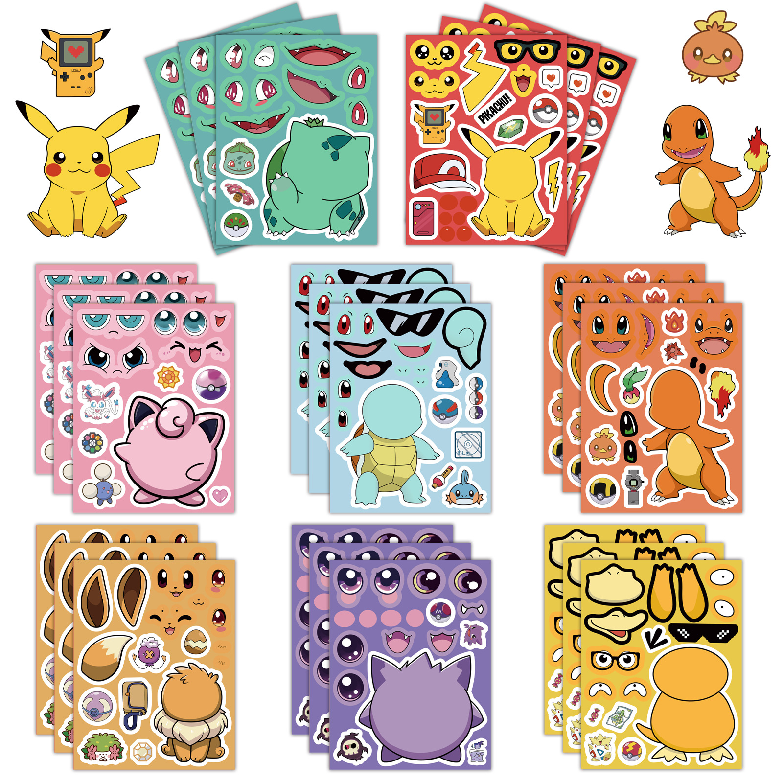 Pokemon anime DIY sticker price for 8pcs