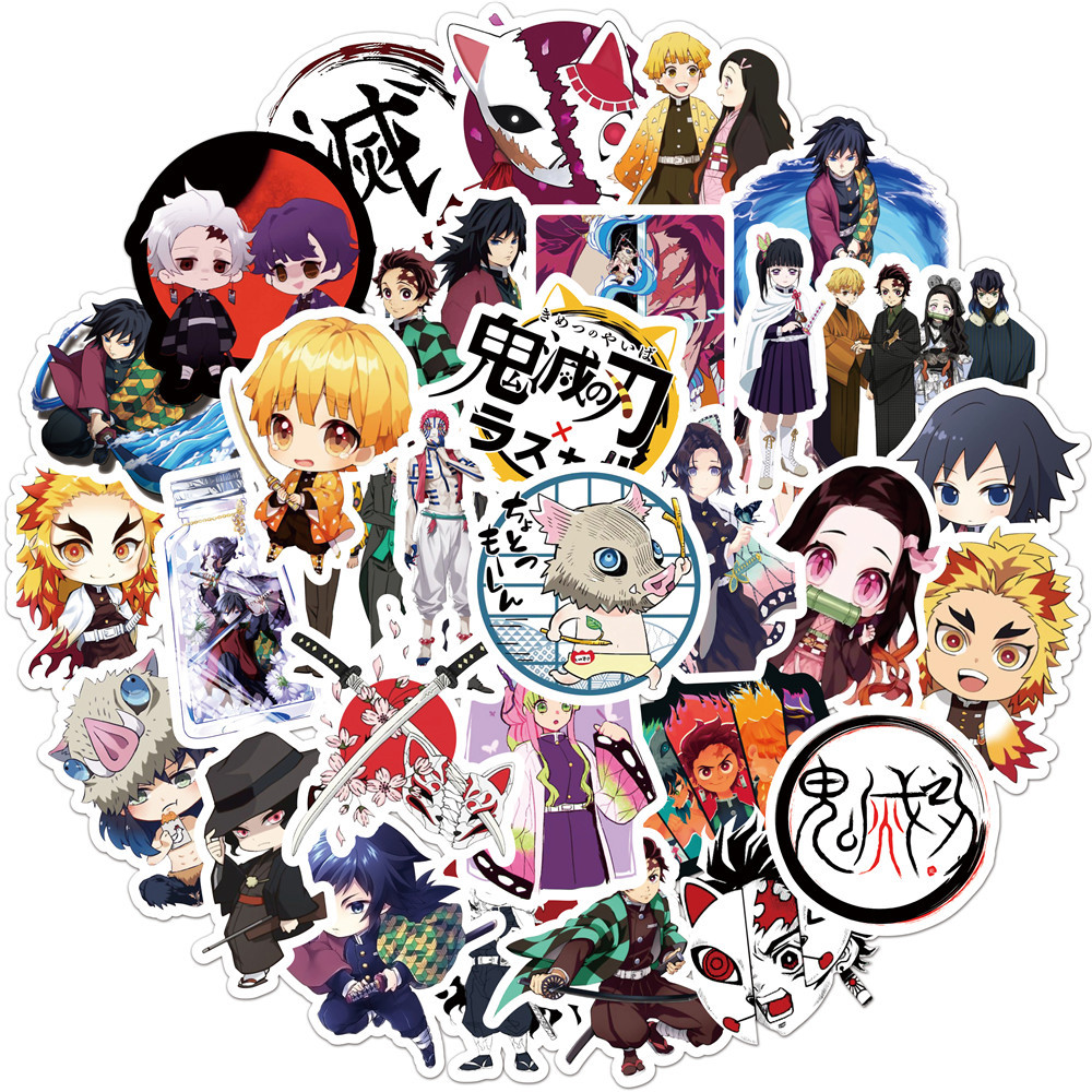 Demon slayer kimets anime waterproof stickers (50pcs a set)