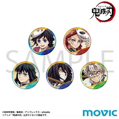 Demon slayer kimets anime pin 5pcs a set