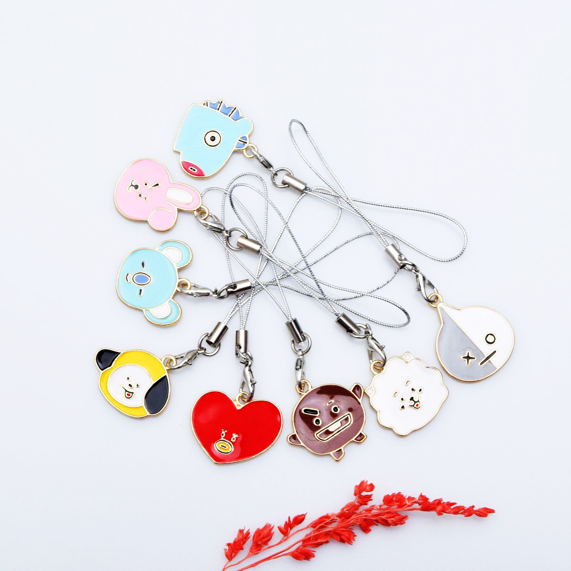 BTS anime keychain