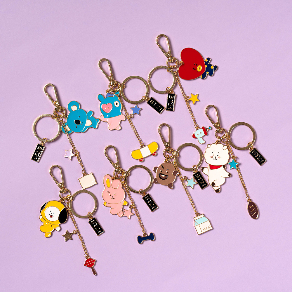 BTS anime keychain