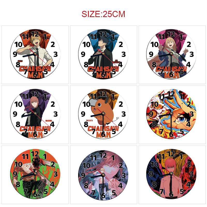 chainsaw man anime wall clock