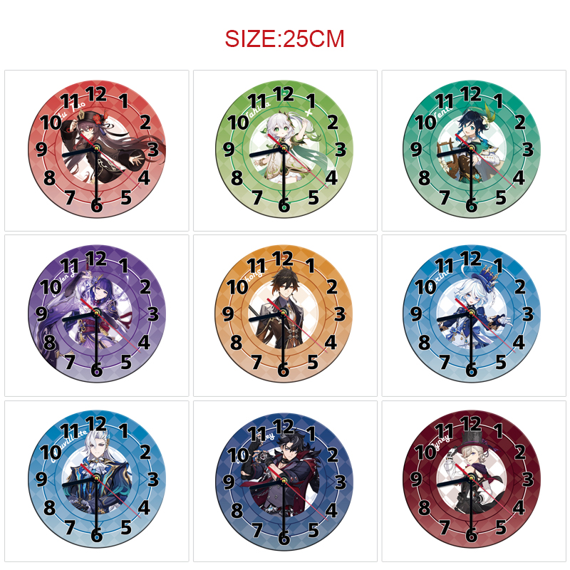 Genshin Impact anime wall clock